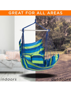Silla Colgante Sorbus - Hamaca de Algodón con Cojines 2