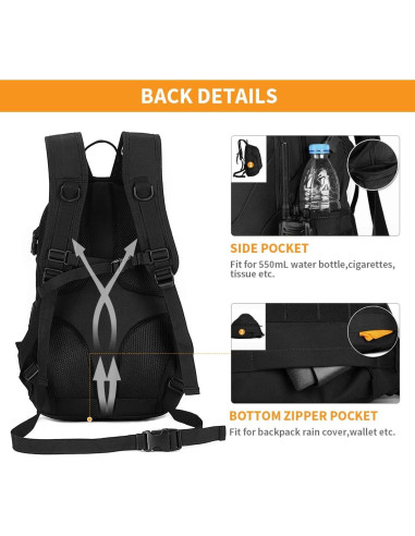 Mochila Táctica Huntvp 20L Nylon 900D para Senderismo