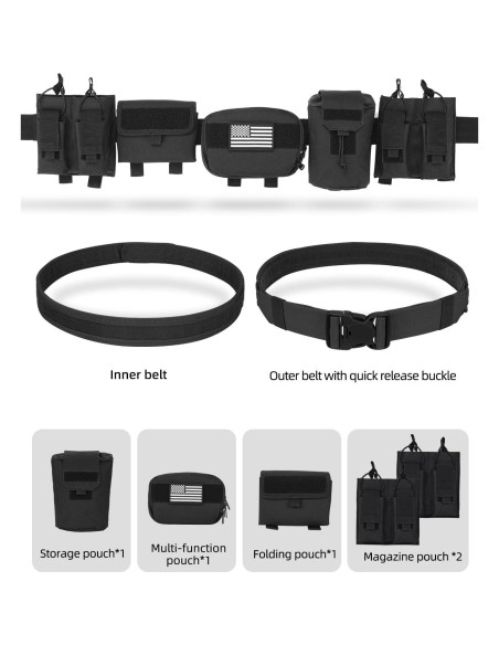 Cinturón Táctico EZshoot 7 en 1 Ajustable Negro