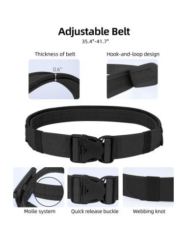 Cinturón Táctico EZshoot 7 en 1 Ajustable Negro