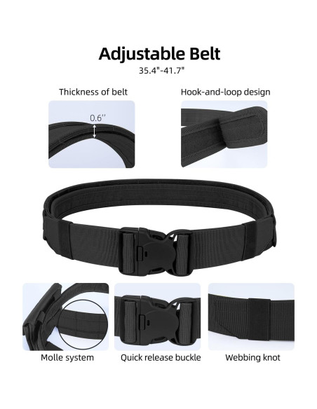 Cinturón Táctico EZshoot 7 en 1 Ajustable Negro