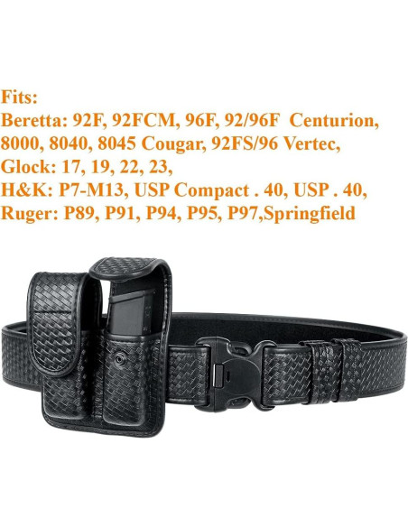 Funda Doble Cargador TAFTACFR Cuero Canasta 9mm .40