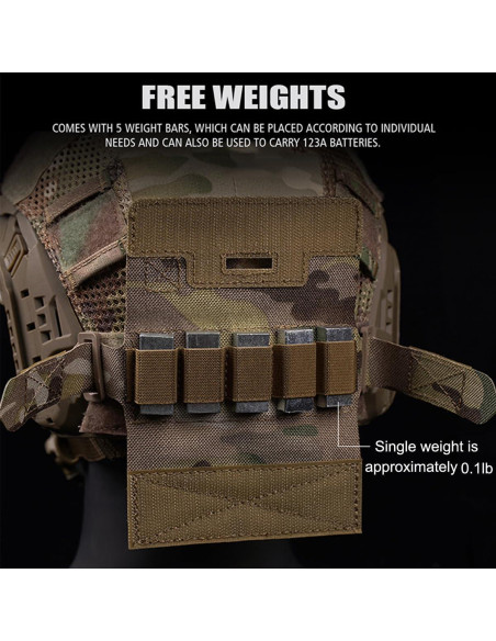 Bolsa de contrapeso para casco táctico AZB con 5 bloques