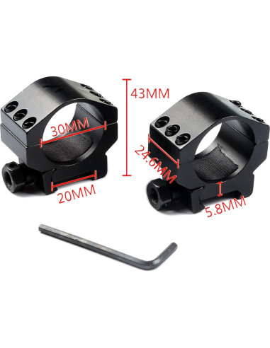 Anillas de Alcance Thorn 30mm Bajo para Riel Picatinny