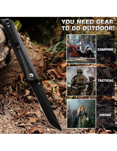 Cuchillo de bolsillo REMETTE GD22K, acero D2, EDC ligero