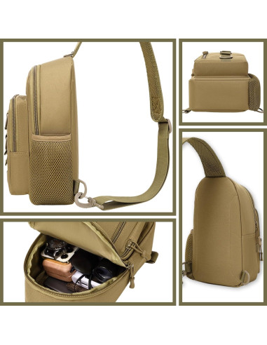 Bolsa de Pecho Táctica Molle con Soporte para Botella Negra