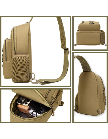 Bolsa de Pecho Táctica Molle con Soporte para Botella Negra