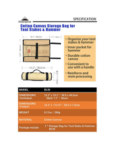 Bolsa de Almacenamiento Camping Moon para Estacas de Tienda 2