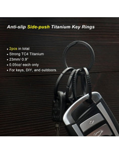 Anillo de Llave de Titanio TC4 23mm Ultra Liviano 2
