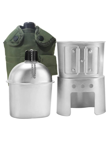 Juego de cocina portátil Tempsnow 4 piezas aluminio camping