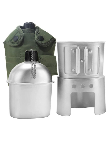 Juego de cocina portátil Tempsnow 4 piezas aluminio camping