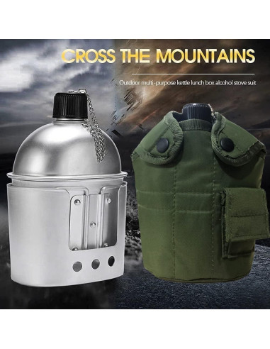 Juego de cocina portátil Tempsnow 4 piezas aluminio camping