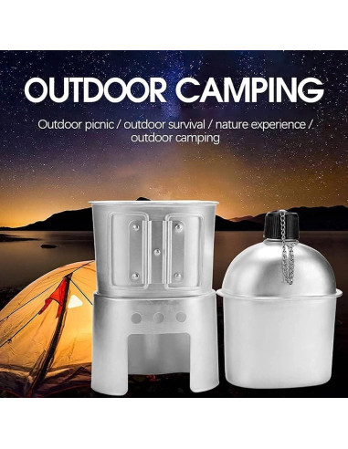 Juego de cocina portátil Tempsnow 4 piezas aluminio camping