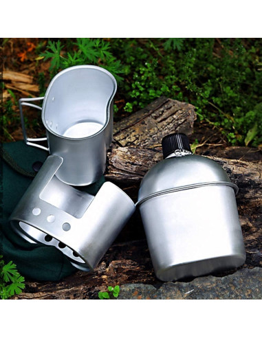 Juego de cocina portátil Tempsnow 4 piezas aluminio camping