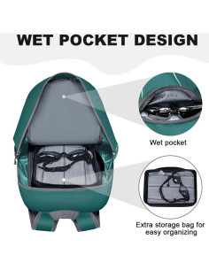 MIYCOO Mochila Plegable 45L Impermeable Verde para Viajes 2