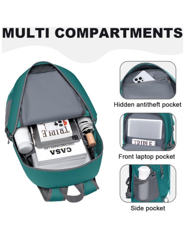 MIYCOO Mochila Plegable 45L Impermeable Verde para Viajes