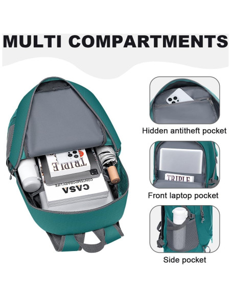 MIYCOO Mochila Plegable 45L Impermeable Verde para Viajes