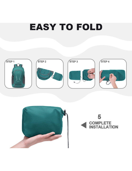 MIYCOO Mochila Plegable 45L Impermeable Verde para Viajes