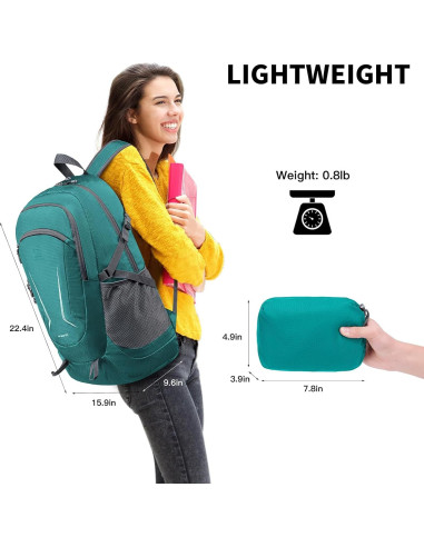 MIYCOO Mochila Plegable 45L Impermeable Verde para Viajes
