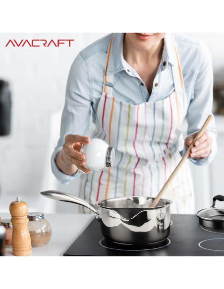 Cacerola AVACRAFT 1.5L Acero Inoxidable con Tapa Colador