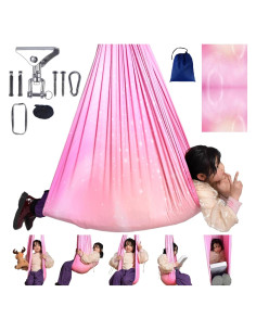 Hamaca Sensorial Rosa Funny Game Doble Capa 150x145 cm
