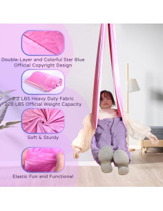 Hamaca Sensorial Rosa Funny Game Doble Capa 150x145 cm 2