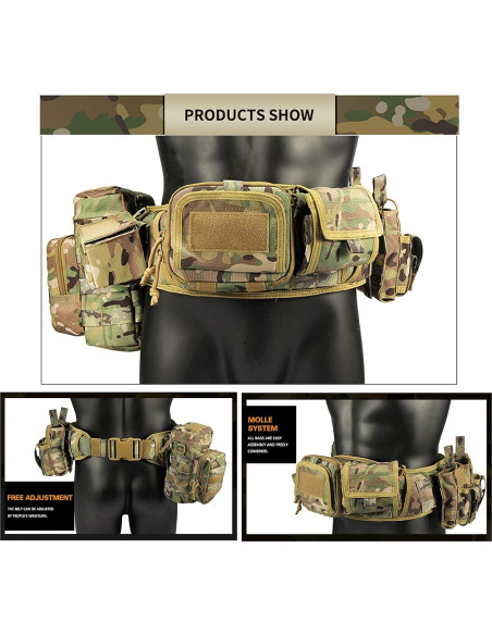 Cinturón Táctico YAKEDA 5 en 1 Nylon Ajustable