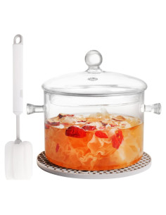 Juego de Ollas de Vidrio CZSZYGHBAO 1.9L Resistente al Calor