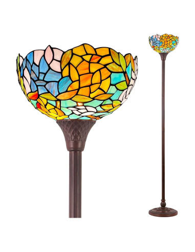 Lámpara de pie Capulina Tiffany 177,8 cm estilo industrial