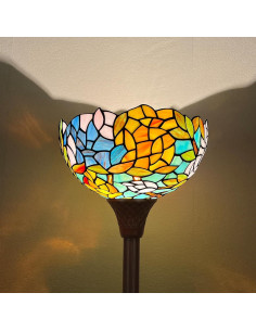 Lámpara de pie Capulina Tiffany 177,8 cm estilo industrial 2