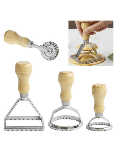 Cortador de Ravioli KEISSCO con 4 Sellos y Rueda