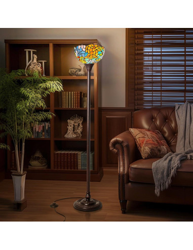 Lámpara de pie Capulina Tiffany 177,8 cm estilo industrial