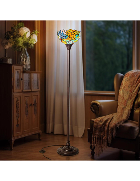 Lámpara de pie Capulina Tiffany 177,8 cm estilo industrial