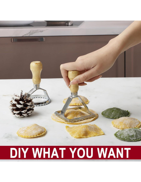 Cortador de Ravioli KEISSCO con 4 Sellos y Rueda