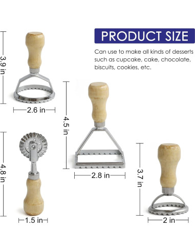 Cortador de Ravioli KEISSCO con 4 Sellos y Rueda