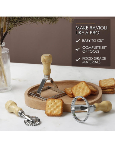 Cortador de Ravioli KEISSCO con 4 Sellos y Rueda