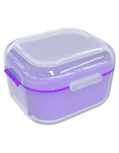 Estuche para Dentaduras ARGOMAX con Filtro y Bandeja Púrpura