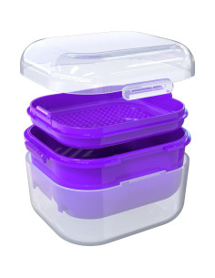 Estuche para Dentaduras ARGOMAX con Filtro y Bandeja Púrpura 2