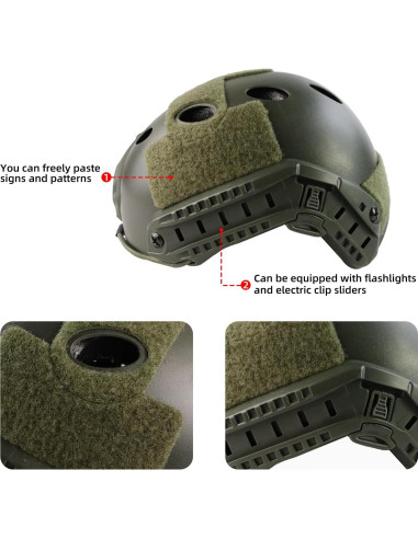 Casco Táctico Booiu Casco Airsoft Mediano Verde