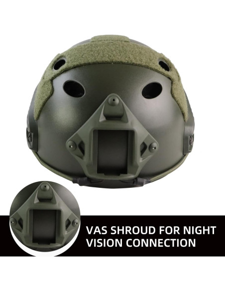 Casco Táctico Booiu Casco Airsoft Mediano Verde