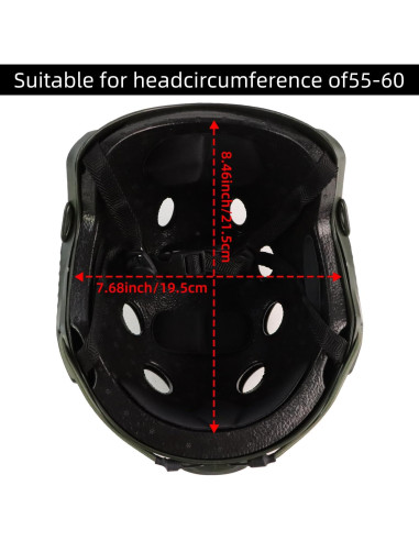 Casco Táctico Booiu Casco Airsoft Mediano Verde