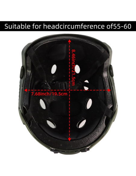 Casco Táctico Booiu Casco Airsoft Mediano Verde