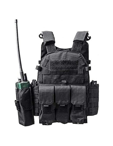 Chaleco Táctico Swat Airsoft Paintball Ajustable Negro