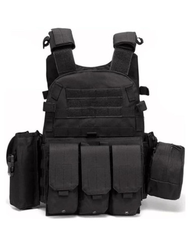 Chaleco Táctico Swat Airsoft Paintball Ajustable Negro