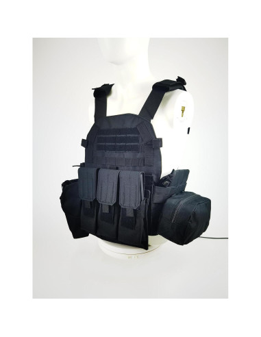 Chaleco Táctico Swat Airsoft Paintball Ajustable Negro