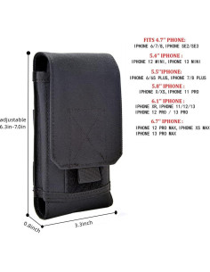 Funda táctica MOLLE para teléfono móvil EDC 17x9cm 2