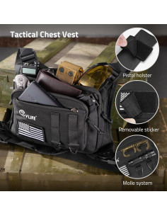 Bolsa de Pecho CVLIFE Ajustable Táctica para Hombres 2