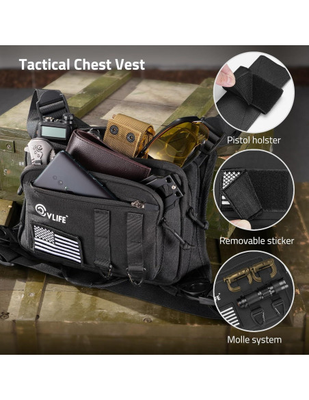 Bolsa de Pecho CVLIFE Ajustable Táctica para Hombres