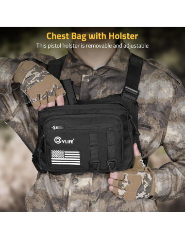 Bolsa de Pecho CVLIFE Ajustable Táctica para Hombres
