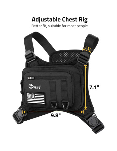 Bolsa de Pecho CVLIFE Ajustable Táctica para Hombres